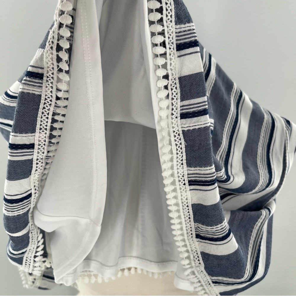 Luxology Dress Striped Off the Shoulder Short Sleeves Ruffle Coastal Nau… - Picture 11 of 13